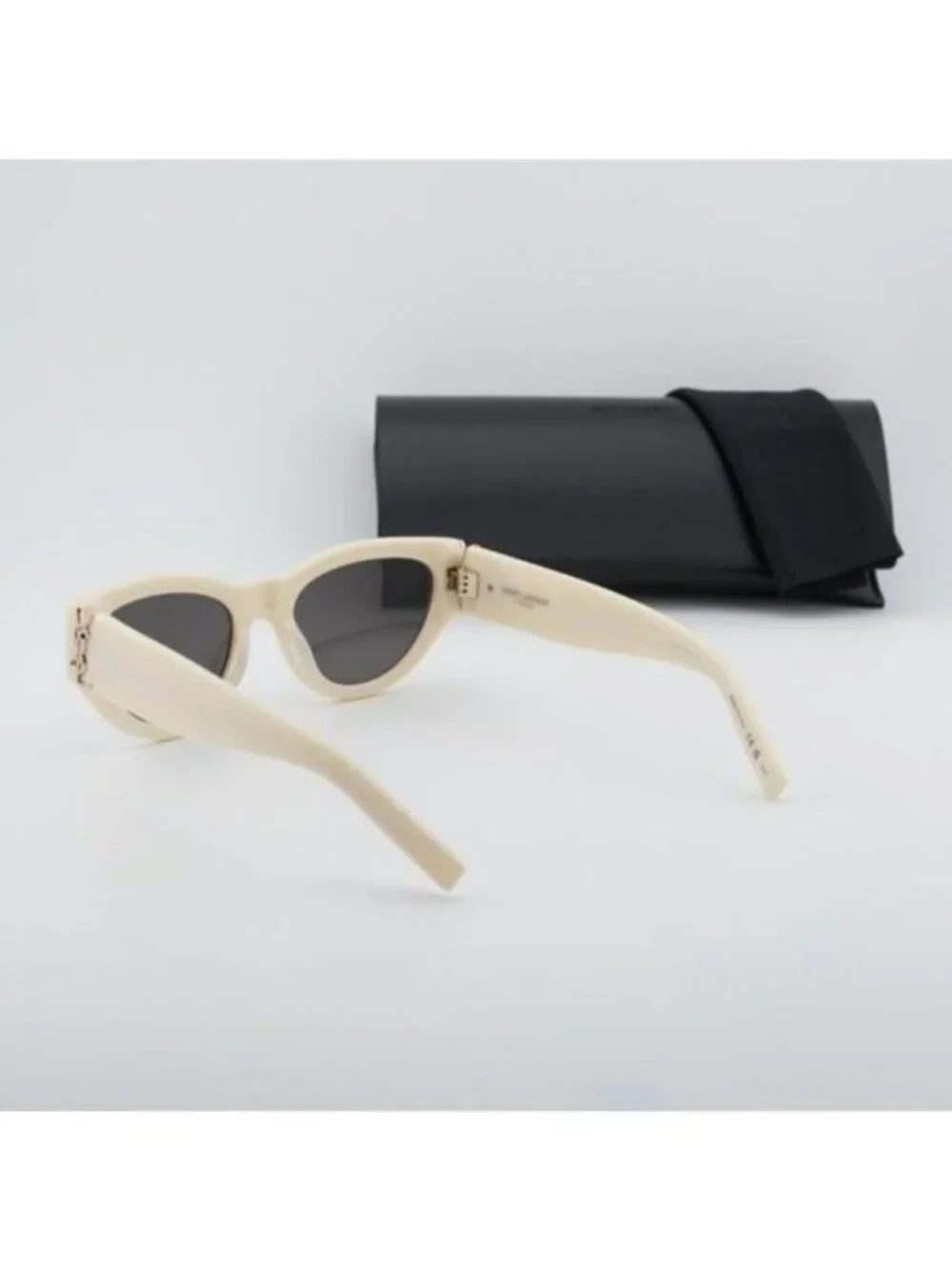 Saint Laurent SL M94 012 Cat Eye Sunglasses - Shiny Ivory/Grey